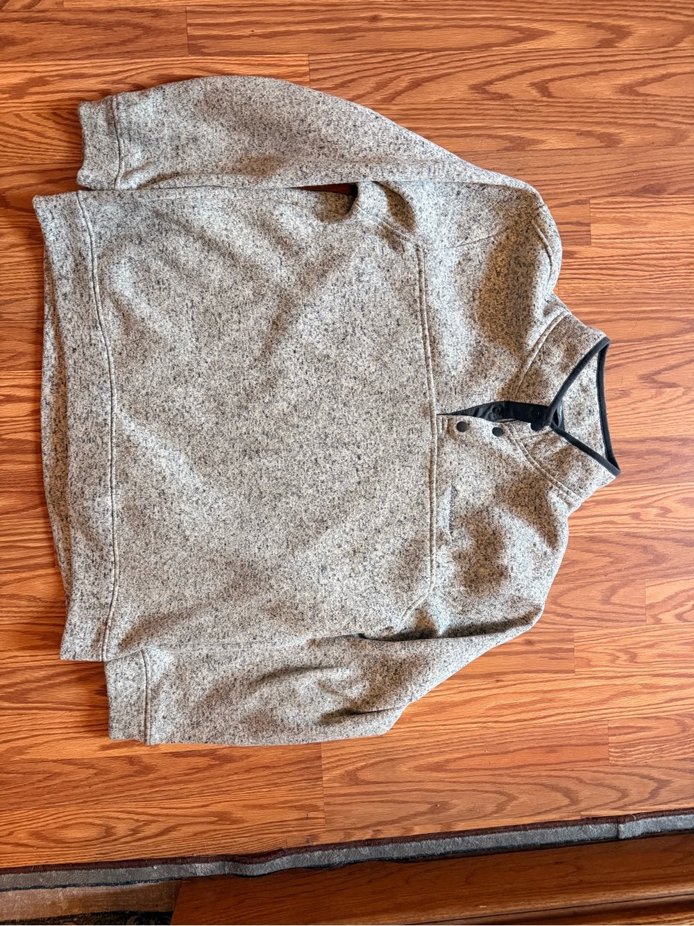 Eddie Bauer Gray Zip-Up Heathered Pullover